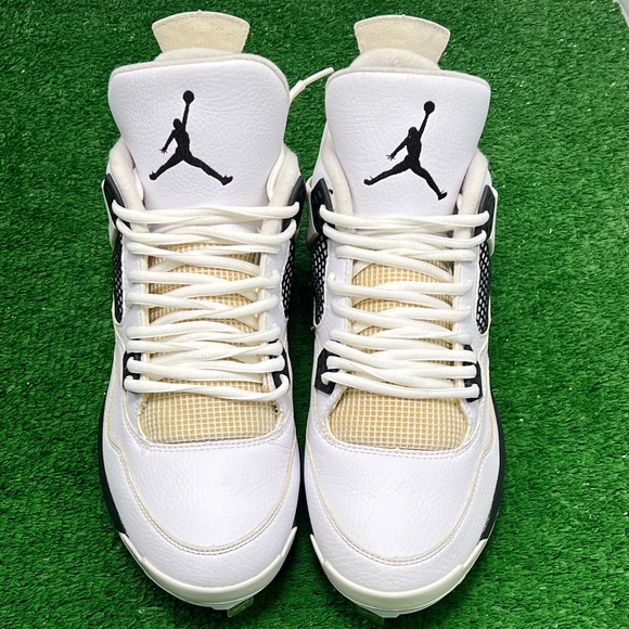 RARE! Size 11 - Jordan 4 Retro Metal Baseball Cleats - 807710-110 - Picture 2 of 15